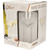 Wijnglazen set - 4x stuks - glas - transparant - 410 ml