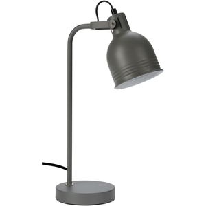Tafellamp/bureaulampje grijs metaal 38 x 11 cm - Woonkamer/kantoor lampjes