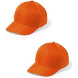 4x stuks oranje 5-panel baseballcap voor kinderen. Oranje/holland thema petjes. Koningsdag of Nederland fans supporters