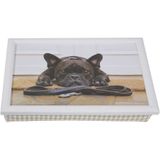 Schootkussen/Laptray Schattige Franse Bulldog Honden Print 43 X 33 cm - Sierkussens