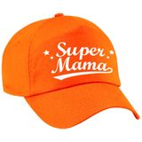 Super mama moederdag cadeau pet / baseball cap oranje voor dames -  kado voor moeders