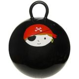 Skippybal zwart met piraat 45 cm voor jongens - Skippyballen buitenspeelgoed voor kinderen
