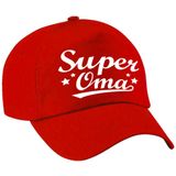 Super oma cadeau pet / baseball cap rood voor volwassenen -  kado voor oma