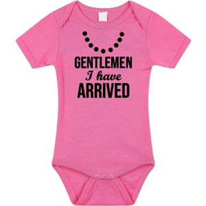 Gentlemen I have arrived tekst baby rompertje roze meisjes - Kraamcadeau - Babykleding