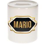 Mario naam cadeau spaarpot met gouden embleem - kado verjaardag/ vaderdag/ pensioen/ geslaagd/ bedankt