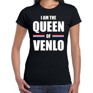 Koningsdag t-shirt I am the Queen of Venlo - zwart - dames - Kingsday Venlo outfit / kleding / shirt