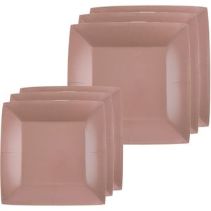 Santex Feest/verjaardag bordjes set - 40x stuks - rose goud - 18 cm en 23 cm