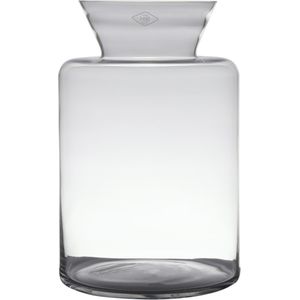 Transparante luxe grote stijlvolle vaas/vazen van glas 37 x 24 cm - Bloemen/boeketten vaas voor binnen gebruik