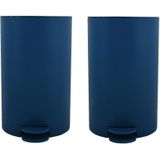 MSV Pedaalemmer - 2x - kunststof - marine blauw - 3L - klein model - 15 x 27 cm - Badkamer/toilet