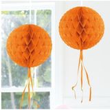 8x Decoratie bol oranje 30 cm