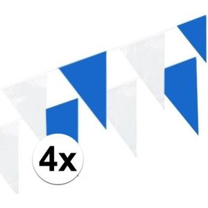 4x Vlaggenlijnen blauw/wit 10 meter