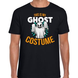 Verkleed t-shirt ghost costume zwart voor heren - Halloween kleding