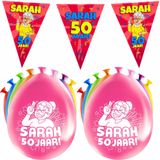 Paperdreams Sarah/50 jaar feest set - Ballonnen &amp; vlaggenlijnen - 17x stuks