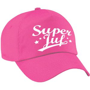 Super juf cadeau pet / baseball cap roze voor dames - bedankt kado voor een juf / leerkracht