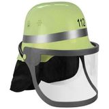 Groene brandweer verkleed helm volwassenen - verkleedkleding accessoires