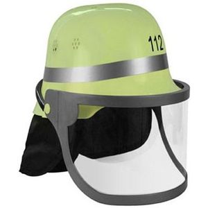 Groene brandweer verkleed helm volwassenen - verkleedkleding accessoires