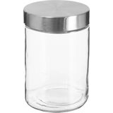 Secret de Gourmet - Set van 8x keuken voorraadbussen/potten glas RVS deksel - 3 formaten