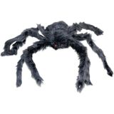 Funny Fashion Horror/Halloween decoratie spin zwart 60 cm - Enge dieren - Nep spinnen