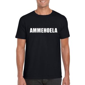 Ammehoela tekst t-shirt zwart heren