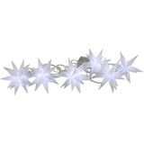 Set van 2x stuks kerstverlichting lichtsnoer met 6 witte sterren op batterijen - Kerst lichtsnoeren