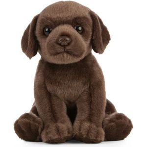 Pluche Bruine Labrador Hond Knuffel 16 cm - Honden Huisdieren Knuffels - Speelgoed Voor Kinderen