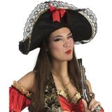 Dames carnaval/verkleed piratenhoed met strik