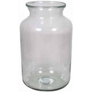 Glazen melkbus bloemen vaas/vazen smalle hals 23 x 40 cm - Transparante bloemenvazen van glas