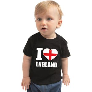 I love England baby shirt zwart jongens en meisjes - Kraamcadeau - Babykleding - Engeland landen t-shirt