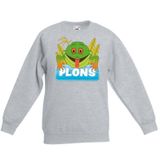 Plons de kikker sweater grijs voor kinderen - unisex - kikkers trui - kinderkleding / kleding
