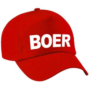 Boer verkleed pet rood voor jongens - boeren baseball cap - carnaval verkleedaccessoire voor kostuum