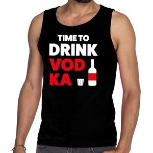 Time to drink Vodka tekst tanktop / mouwloos shirt zwart heren - heren singlet Time to drink Vodka