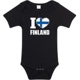 I love Finland baby rompertje zwart jongens en meisjes - Kraamcadeau - Babykleding - Finland landen romper