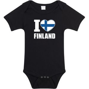 I love Finland baby rompertje zwart jongens en meisjes - Kraamcadeau - Babykleding - Finland landen romper