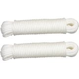 AMIG paracord touw - 2x - 15 meter - D5mm - 110kg - PE/PVC - wit