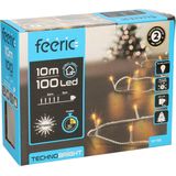 Feeric lights Kerstverlichting - warm wit - 10 meter - 100 led lampjes - transparant snoer