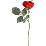 Top art Kunstbloemen boeket roos Alice de luxe - rood - 30 cm - kunststof steel - decoratie