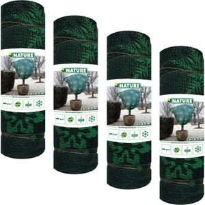 Nature plantenhoes jute - 5x stuks - H100 x D75 cm - groen wintermotief - anti-vorst beschermhoes