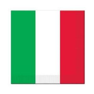 16x Italie landen thema servetten 33 x 33 cm - Papieren wegwerp servetjes - Italiaanse versieringen/decoraties