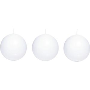 3x Witte bolkaarsen 7 cm 36 branduren - Ronde geurloze kaarsen - Woondecoraties