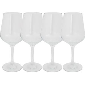 Set van 4x stuks onbreekbare kunststof camping/picknick wijnglazen voor witte wijn 290 ml - polycarbonaatglas