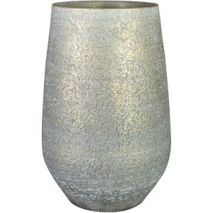 Ter Steege Bloempot/Plantenpot Hoog - Binnen - Metallic Zilvergrijs/Goud - D23/H36 cm - Keramiek