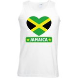 Jamaica singlet shirt/ tanktop met Jamaicaanse vlag in hart wit heren