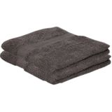 2x Voordelige handdoeken grijs 50 x 100 cm 420 grams - Badkamer textiel badhanddoeken