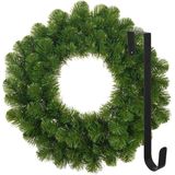 Kerstkrans 45 cm - groen - met hanger/ophanghaak - kerstversiering