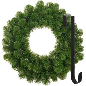 Kerstkrans 45 cm - groen - met hanger/ophanghaak - kerstversiering
