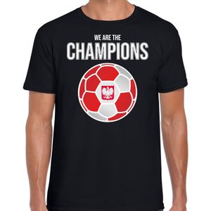 Polen EK/ WK supporter t-shirt - we are the champions met Poolse voetbal - zwart - heren - kleding / shirt