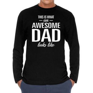 Awesome dad kado shirt long sleeve zwart heren - zwart Awesome dad shirt met lange mouwen - cadeau shirt voor vaders