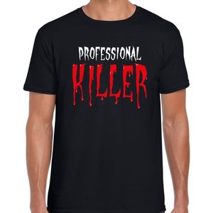 Professional killer halloween verkleed t-shirt zwart voor heren - horror shirt / kleding / kostuum