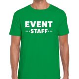 Event staff tekst t-shirt groen heren - evenementen crew / personeel shirt