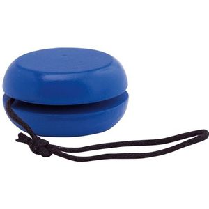 Houten jojo speelgoed blauw 5.5 cm - Kinderspeelgoed